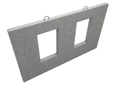 Concrete Wall with Windows 3D model