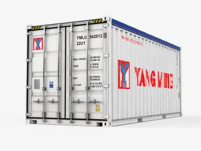 20ft Yang Ming Open Top shipping Container 3D model