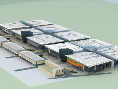 Architecture shopping mall 3D model