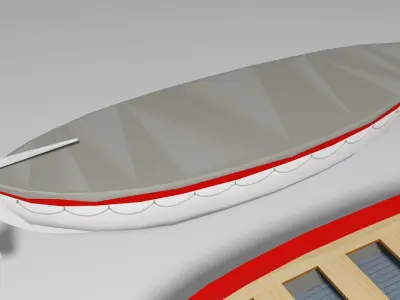Classic Lifeboat Low-poly 3D model