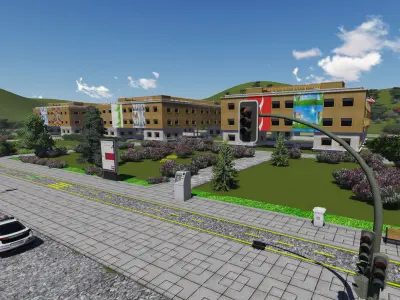 Commercial Building Low-poly 3D model purchase