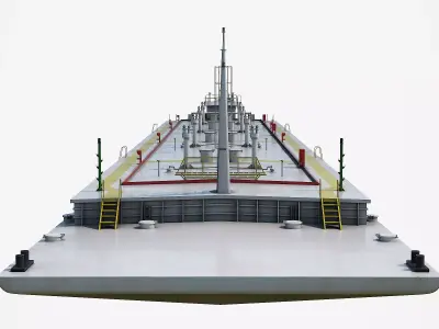 OIL Transport Barge Low-poly 3D model