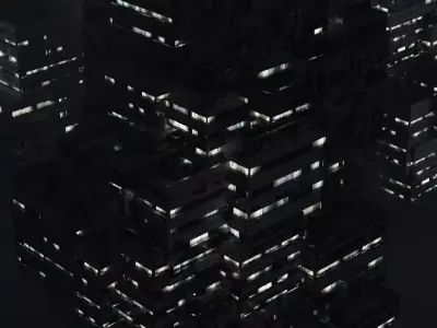 Sci fi night building model 1 Low-poly 3D model