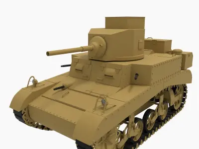 Simple M3 Stuart Honey tank 3D model