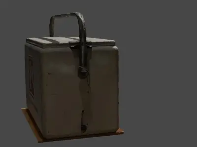 Old Antique 7UP cooler  Low-poly 3D model