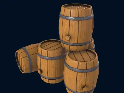 Barrel wooden Free low-poly 3D model buy