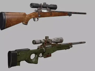 Remington 700 Sniper Rifle Low-poly 3D Model Low-poly 3D model