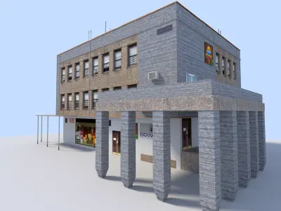 city office building Low-poly 3D model purchase