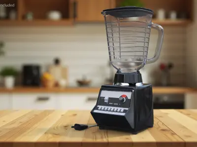 Classic Kitchen Blender with Glass Jar Black 3D model