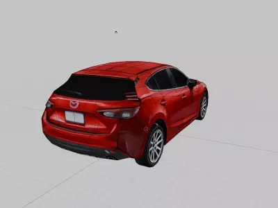 Low Poly Red Hatchback Car 3D Model Low-poly 3D model