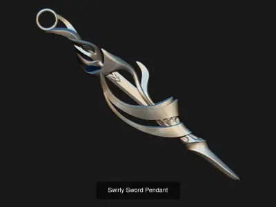 A Set of Fantasy Inspired Weapon Pendants 3D Model Pack