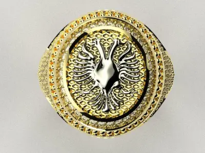 men ring 2 part double eagle r00102 3D print model