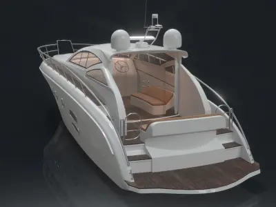 Yachts Speedboats Low-poly 3D model