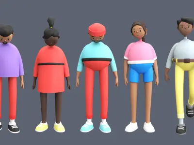 Characters 4 06 nationalities 3D model