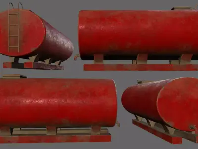tanker tank Low-poly 3D model