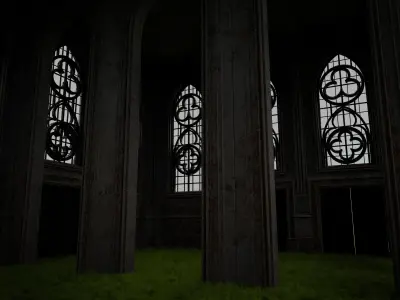 GOTHIC CASTLE BUILDING 17 Low-poly 3D model
