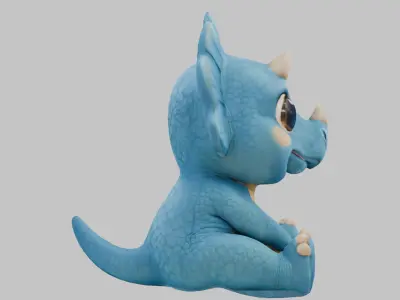 Triceratops Kid Low-poly 3D model