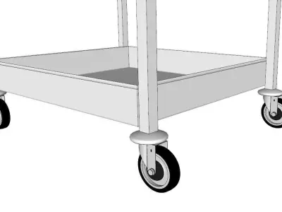 service trolley double deck with deep top 3D model