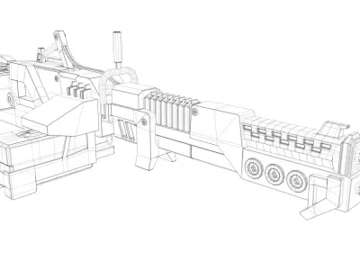 machinegun futuristic weapon 3D model