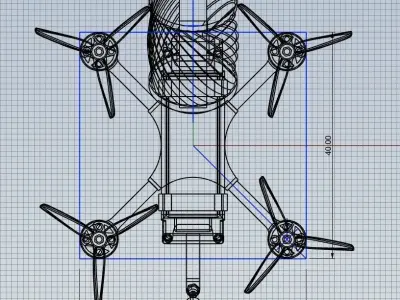 Quadcopter with grenade 3D print model