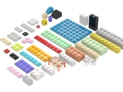 TwindBricks3D - Lego bricks collection - 36 pieces 3D print model