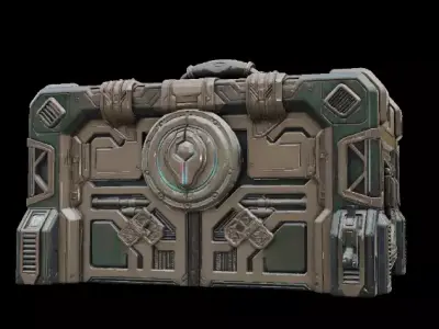 Stylized Treasure Chest 3D Model Game Ready bg Low-poly 3D model