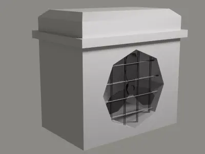 Building Roof Ventilation Fan with metallic blades Free low-poly 3D model