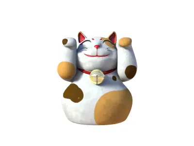 Maneki-neko cartoon cat 3D model