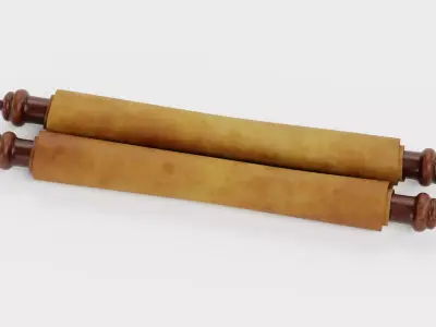 Scroll V4 - Medieval Paper Roll Prop Low-poly 3D model