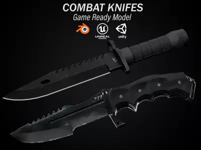 Combat Knifes Free low-poly 3D model