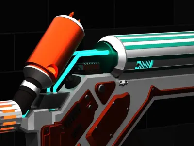 Project-X futuristic weapon Low-poly 3D model