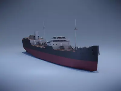 Tanker Ship Low-poly 3D model