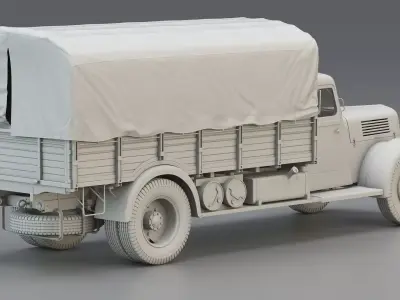 WWII French Military Cargo Truck 4t 3D model