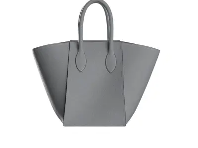 Grey Leather Tote Bag 3D model