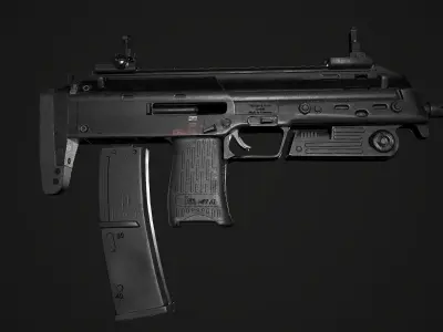H and K MP7A1 Low-poly 3D model