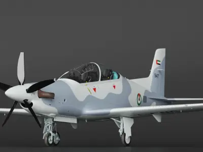 Training Aircraft Pilatus PC-21 Grey 3D model purchase