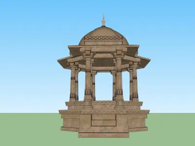 indian jodhpuri stone chatri temple 3D model get