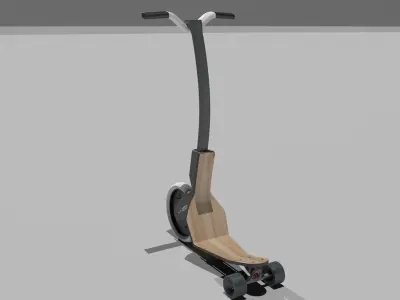 skooter wooden scooter Low-poly 3D model