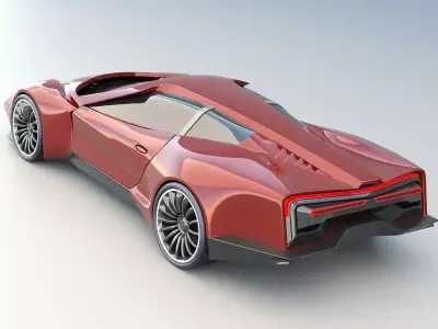 Akarios futuristic car concept redesigned 3D model