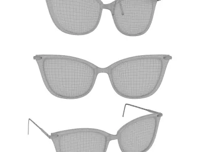 glasses 1 pair of cat eye sunglasses 3D model