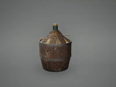 Viking Barrels Low Poly Game Ready Low-poly 3D model