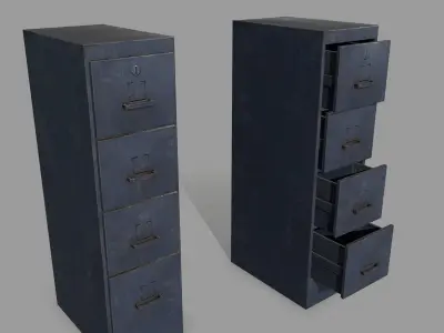 Cabinet concrete block Low-poly 3D model