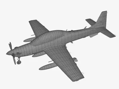 EMB 314 Super Tucano Free low-poly 3D model