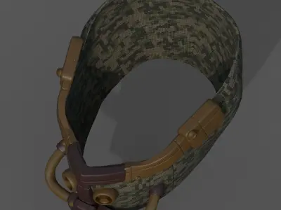 Gas mask helmet 3d model military  Low-poly 3D model