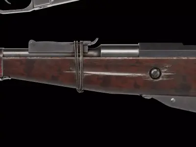 Mosin Nagant bolt rifle obrez Low-poly 3D model