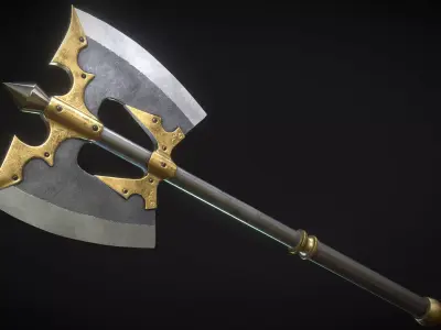 Fantasy Great Axe 01 Low-poly 3D model