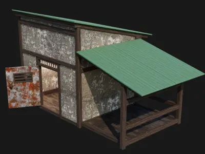 Medieval Houses 51- 4K Textures Game Ready Low-poly 3D model