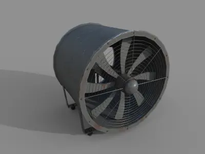 Industrial Rusted Fan Low-poly 3D model
