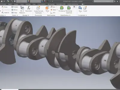 Engine Crankshaft Assembly 3D Model 3D model