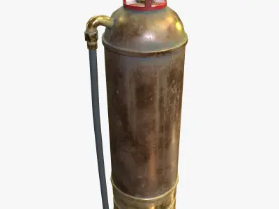 Fire Extinguisher Vintage Retro Game Ready PBR Textures Low-poly 3D model